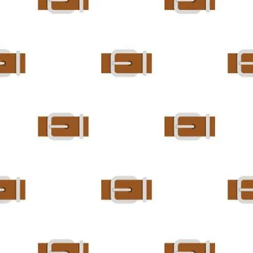 Brown elegant leather belt pattern flat Illustrazione stock