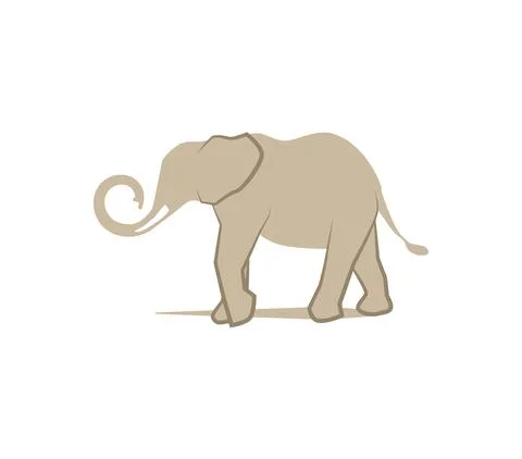 A brown elephant walking to the left Stock Illustration