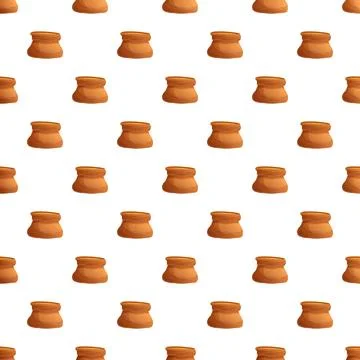Brown empty burlap sacks seamless pattern background Stock Illustration