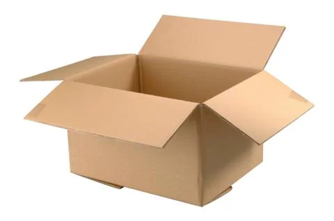 Brown empty cardboard box Stock Photos