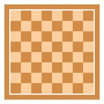 Brown Empty Chess Board Top View Vector Illustration. Chessboard Tile in Flat Stock Illustration