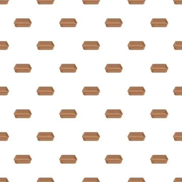 Brown empty pet litter tray seamless pattern Stock Illustration