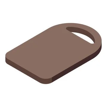 Brown empty rectangular cutting board with a hole isometric icon Stockillustratie