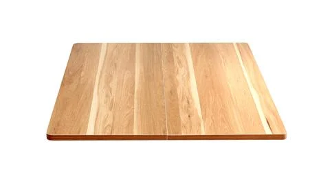 Brown empty wooden table top isolated on white background Stock Photos