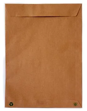 Brown envelope document isolated on white background. Foto stock