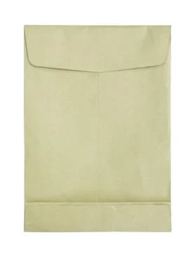 Brown envelope document on white background Stock Photos