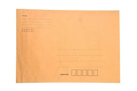 Brown Envelope document on white background Stock Photos