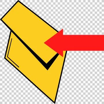 Brown envelope with red arrow, message, inbox, mail Ilustración de archivo