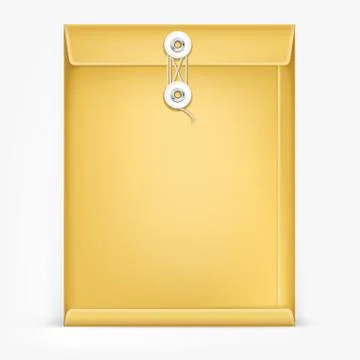 Brown Envelope with rope. Illustrazione stock