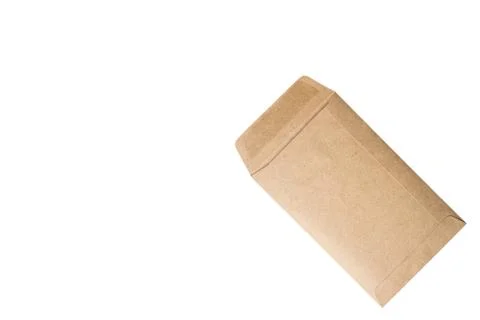 Brown envelope on white background Stock Photos