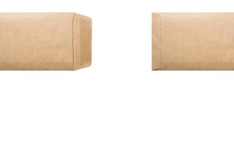 Brown envelope on white background Stock Photos