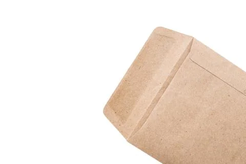Brown envelope on white background Stock Photos