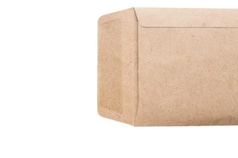 Brown envelope on white background Stock Photos