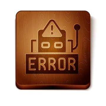 Brown Error in the operation program of the robot icon isolated on white back Stockillustratie