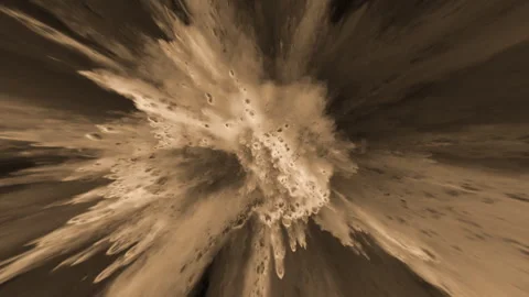 Brown Exploding Powder Particles Stock Footage 281351184