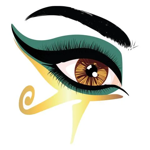 Brown eye with egyptian makeup Ilustração Stock