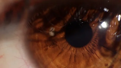 Brown eye ultra close blinking Stock-Footage 94412402