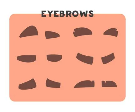 Brown Eyebrows as Part of Human Face Vector Set Illustrazione stock