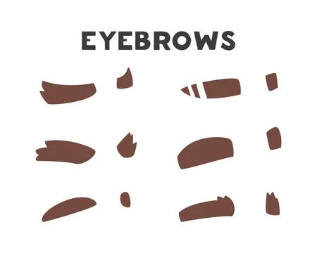Brown Eyebrows as Part of Human Face Vector Set Illustrazione stock