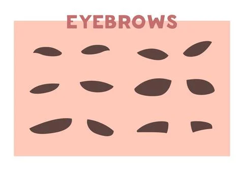 Brown Eyebrows as Part of Human Face Vector Set Illustrazione stock