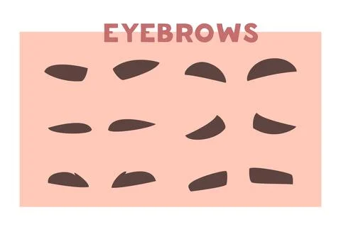Brown Eyebrows as Part of Human Face Vector Set Illustrazione stock