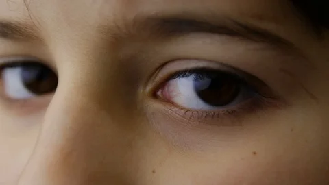 Brown eyes of young boy Stock Footage 87196293
