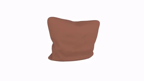 Brown fabric draped abstract shape isolated on white background Stock Footage 308452374