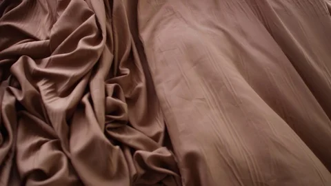 Brown Fabrics Moving Slightly Video stock 104904348