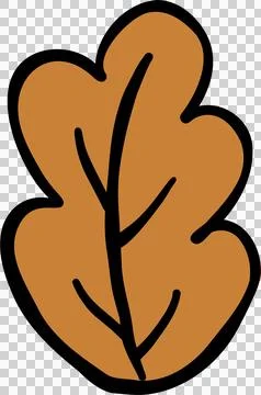 Brown Fall Leaf Cartoon Hand Draw Stock Illustration