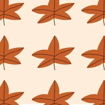 Brown fall leaves pattern, textured fall background Stock Illustration