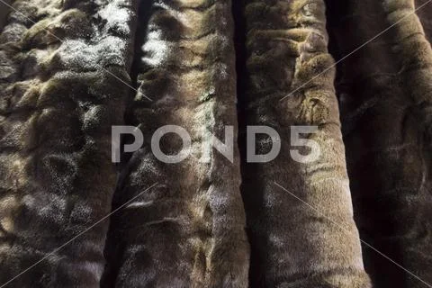 Brown faux or artificial fur. Texture Stock Photos