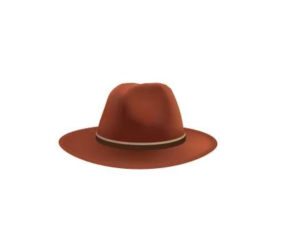 Brown fedora hat Stock Illustration