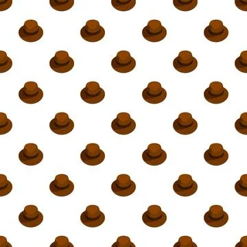 Brown fedora hats creating a seamless pattern Stock Illustration