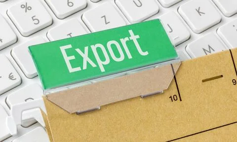 A brown file folder labeled Export Stock Photos