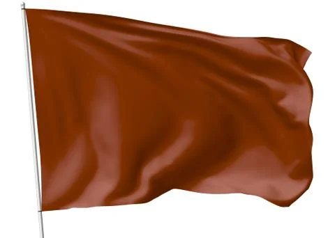 Brown flag on flagpole Stock Illustration