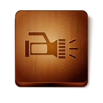 Brown Flashlight for diver icon isolated on white background. Diving underwater イラスト素材