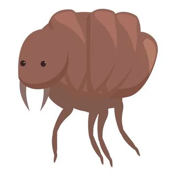 Brown flea insect crawling with six legs Stock Illustration