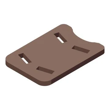 Brown floating kickboard isometrically projected on white background 스톡 일러스트