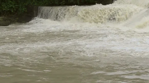 Brown flood water Video stock 24230682