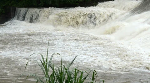 Brown flood water Video stock 24697283