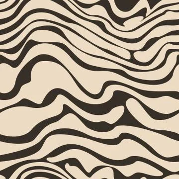 Brown flowing lines seamless pattern for fashion design. Pattern, texture for Stock Illustration