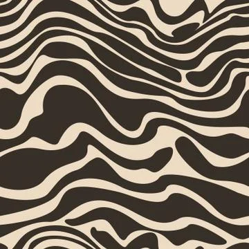 Brown flowing lines seamless pattern for fashion design. Pattern, texture for Stock Illustration