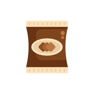 Brown folded flow pack isolated on white background Stock Illustration