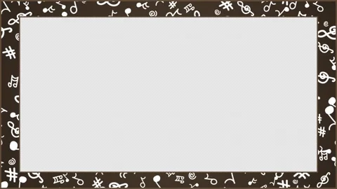 Brown Frame White Musical Note Moving Diagonal 4K Loop Alpha Stock Footage 335453696