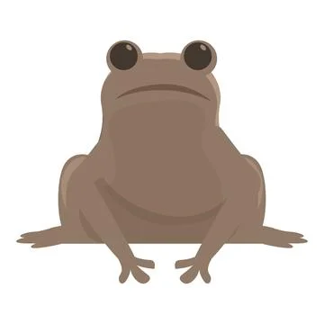 Brown frog icon cartoon vector. Cute animal Stock Illustration
