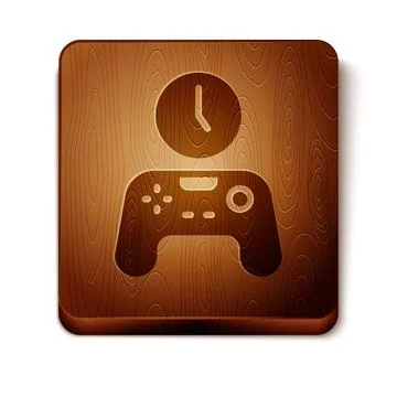 Brown Gamepad of time icon isolated on white background. Time to play games イラスト素材