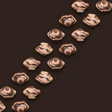 Brown Gemstones Pattern on background, color Stones composition. Stock Illustration