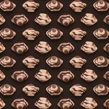 Brown Gemstones Pattern on background, color Stones composition. Stock Illustration