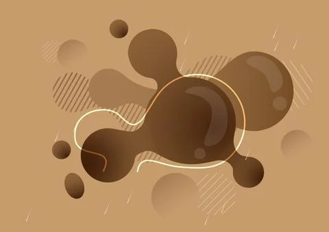 Brown geometric background. liquid shapes composition. Gradient vector art il Stock Illustration