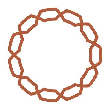 Brown geometric circle on white background Stock Illustration